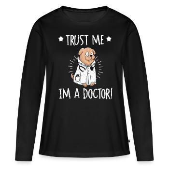 Médecin médecin spécialiste médecin - T-shirt manches longues Premium bio Femme - noir - Devant - Julia (174cm)