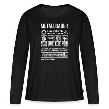 Metallbauer Handwerker Metallbau Schweißer - Frauen Premium Bio Langarmshirt - Schwarz - Vorne - Julia (174cm)