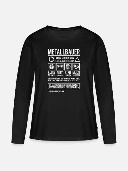 Metallbauer Handwerker Metallbau Schweißer - Frauen Premium Bio Langarmshirt - Schwarz