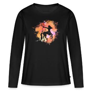 Sagittaire Signe astrologique Horoscope Astrologie - T-shirt manches longues Premium bio Femme - noir - Devant - Julia (174cm)