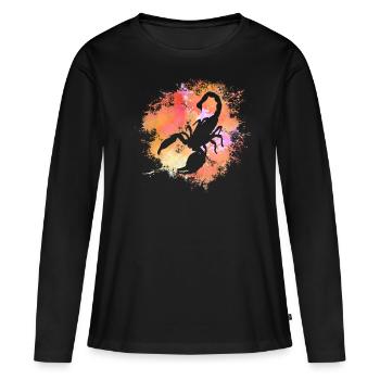 Scorpion Signe astrologique Horoscope Astrologie - T-shirt manches longues Premium bio Femme - noir - Devant - Julia (174cm)