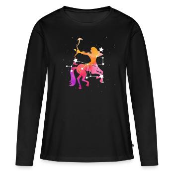 Sagittaire Signe astrologique Horoscope Astrologie - T-shirt manches longues Premium bio Femme - noir - Devant - Julia (174cm)