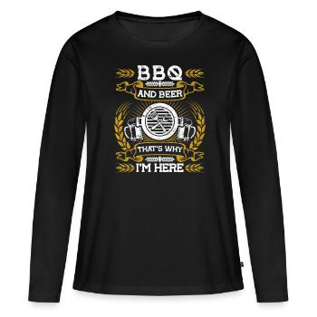 Grillen Grillmeister BBQ Barbecue Roi - T-shirt manches longues Premium bio Femme - noir - Devant - Julia (174cm)