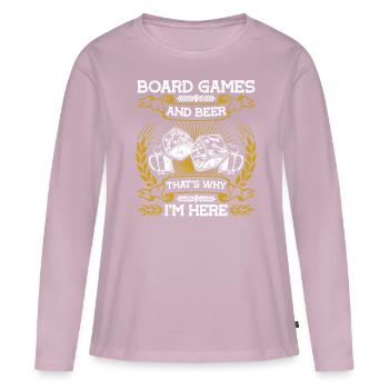 board game - Women's Premium Organic Long Sleeve Shirt - dusky pink - Front - Julia (174cm)
