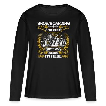 Snowboard Snowboarder Snowboarding - T-shirt manches longues Premium bio Femme - noir - Devant - Julia (174cm)