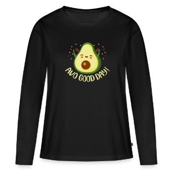 Avocat Guacamole Vegan Légumes Vegan Cadeau - T-shirt manches longues Premium bio Femme - noir - Devant - Julia (174cm)