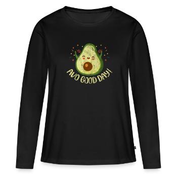 Avocado - T-shirt manches longues Premium bio Femme - noir - Devant - Julia (174cm)