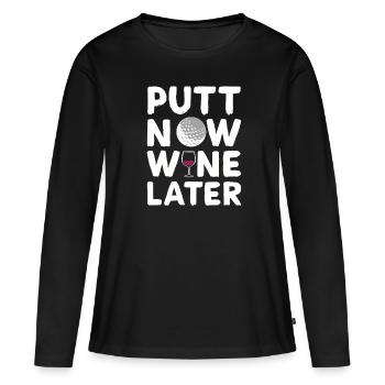 Golf golf terrain de golf - T-shirt manches longues Premium bio Femme - noir - Devant - Julia (174cm)