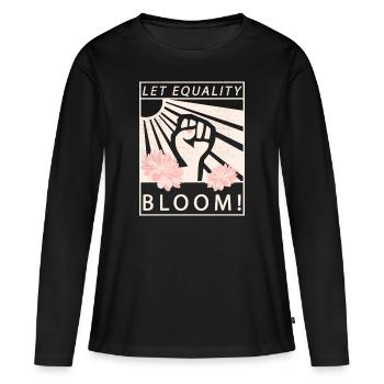 Égalité égalité féministe - T-shirt manches longues Premium bio Femme - noir - Devant - Julia (174cm)