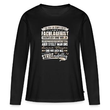 Fachlagerist Lager - Frauen Premium Bio Langarmshirt - Schwarz - Vorne - Julia (174cm)