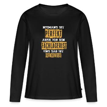 Fachlagerist Lager - Frauen Premium Bio Langarmshirt - Schwarz - Vorne - Julia (174cm)