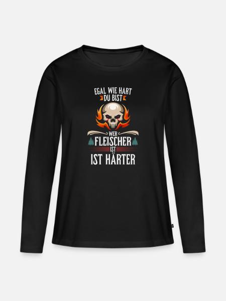 Fleischer Fleisch - Frauen Premium Bio Langarmshirt - Schwarz
