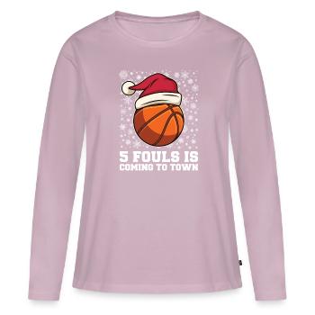 Basketteur - T-shirt manches longues Premium bio Femme - rose poudré - Devant - Julia (174cm)