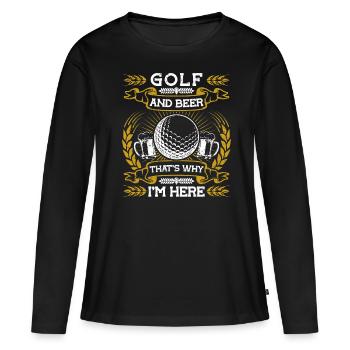 Golfeur Golf golf golf golf - T-shirt manches longues Premium bio Femme - noir - Devant - Julia (174cm)