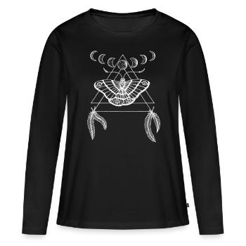 Motte avec phases lunaires par Nikki-Luka - T-shirt manches longues Premium bio Femme - noir - Devant - Julia (174cm)