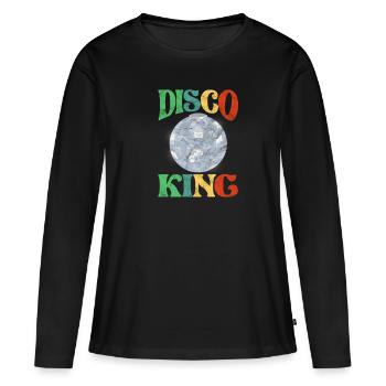 Disco - T-shirt manches longues Premium bio Femme - noir - Devant - Julia (174cm)