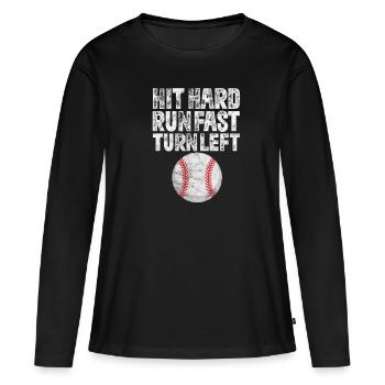 Baseball - Frauen Premium Bio Langarmshirt - Schwarz - Vorne - Julia (174cm)