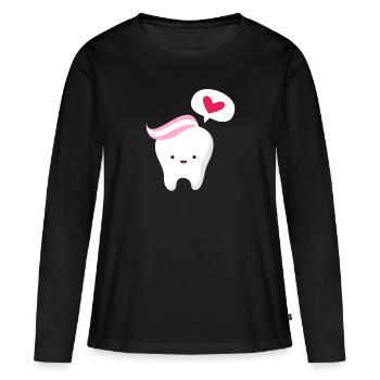 Dentiste Dentiste Dentiste Dentist Dents Cadeau - T-shirt manches longues Premium bio Femme - noir - Devant - Julia (174cm)