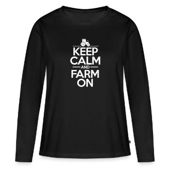 Agriculteur Agriculture Agriculture Agritourisme Cadeau - T-shirt manches longues Premium bio Femme - noir - Devant - Julia (174cm)