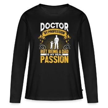 Médecin Médecin Médecin spécialiste Médecin - T-shirt manches longues Premium bio Femme - noir - Devant - Julia (174cm)