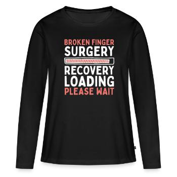 Fracture du doigt cassé os du doigt fracture du doigt - T-shirt manches longues Premium bio Femme - noir - Devant - Julia (174cm)