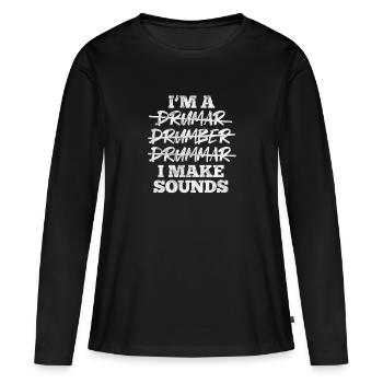 Drums - Women's Premium Organic Long Sleeve Shirt - black - Front - Julia (174cm)