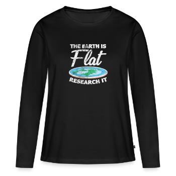 Terre plate - T-shirt manches longues Premium bio Femme - noir - Devant - Julia (174cm)