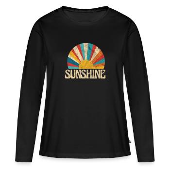 Hippie - T-shirt manches longues Premium bio Femme - noir - Devant - Julia (174cm)