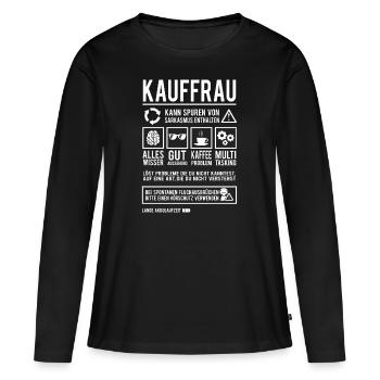 Kauffrau Beruf Einzelhandelskauffrau Verkäuferin - Frauen Premium Bio Langarmshirt - Schwarz - Vorne - Julia (174cm)