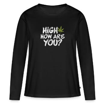 Cannabis - T-shirt manches longues Premium bio Femme - noir - Devant - Julia (174cm)