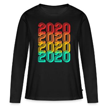 Né en 2020 2020 Don Naissance 2020 - T-shirt manches longues Premium bio Femme - noir - Devant - Julia (174cm)