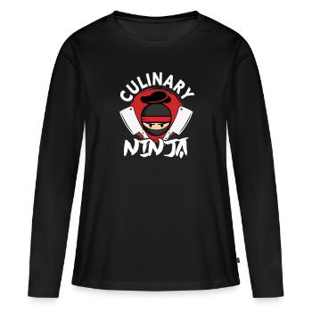 Cuisine cuisine ninja cuisine cuisine chef cadeau - T-shirt manches longues Premium bio Femme - noir - Devant - Julia (174cm)