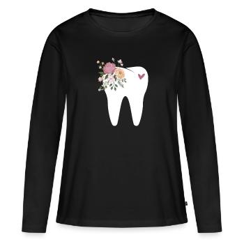 Dentiste Dentiste Dentiste Dentist Dents Cadeau - T-shirt manches longues Premium bio Femme - noir - Devant - Julia (174cm)