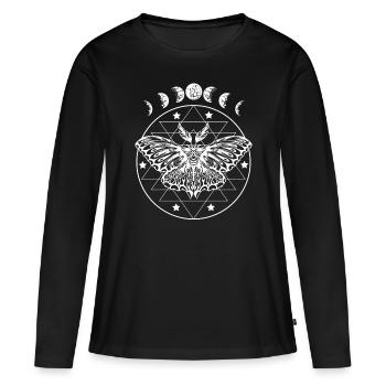 Mitte avec des phases lunaires Fantaisie gothique - T-shirt manches longues Premium bio Femme - noir - Devant - Julia (174cm)