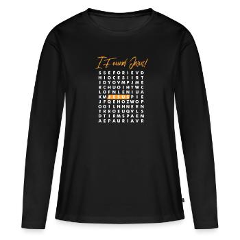 Jésus-Christ Christ Religion chrétienne Don - T-shirt manches longues Premium bio Femme - noir - Devant - Julia (174cm)
