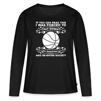 Basketball Basketballer - Frauen Premium Bio Langarmshirt - Schwarz - Vorne - Julia (174cm)