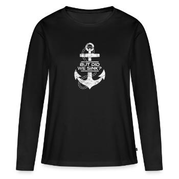 Boot - Frauen Premium Bio Langarmshirt - Schwarz - Vorne - Julia (174cm)