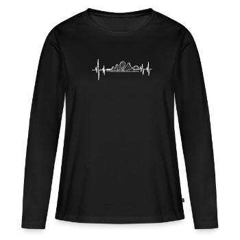 Montagnes russes - T-shirt manches longues Premium bio Femme - noir - Devant - Julia (174cm)