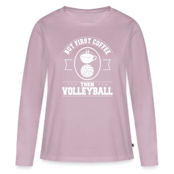 Volleyball Volleyball de plage - T-shirt manches longues Premium bio Femme - rose poudré - Devant - Julia (174cm)