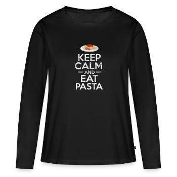 Pasta - Frauen Premium Bio Langarmshirt - Schwarz - Vorne - Julia (174cm)