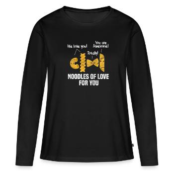 Pasta - Frauen Premium Bio Langarmshirt - Schwarz - Vorne - Julia (174cm)