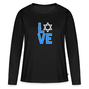 Hanoukka Juif Israël Juifs Hanoukka Cadeau - T-shirt manches longues Premium bio Femme - noir - Devant - Julia (174cm)