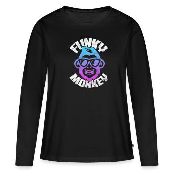 Funk de singe - T-shirt manches longues Premium bio Femme - noir - Devant - Julia (174cm)