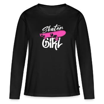 Skater Girl Skateboard Skate Skater Cadeau - T-shirt manches longues Premium bio Femme - noir - Devant - Julia (174cm)