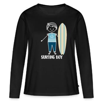 Surf Surfer Surfer - T-shirt manches longues Premium bio Femme - noir - Devant - Julia (174cm)