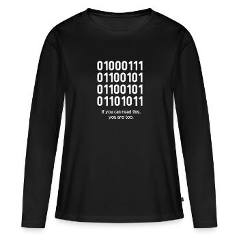 Binär Code Programmierer Coder Geschenk - Frauen Premium Bio Langarmshirt - Schwarz - Vorne - Julia (174cm)