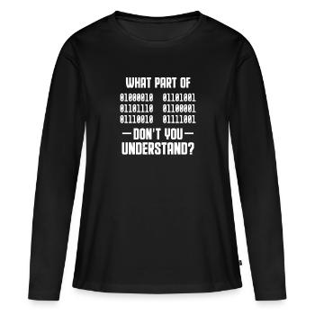 Binär Code Programmierer Coder Geschenk - Frauen Premium Bio Langarmshirt - Schwarz - Vorne - Julia (174cm)