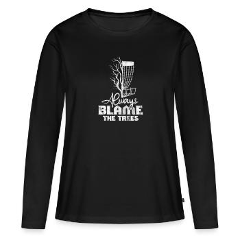 Disc Golf - Frauen Premium Bio Langarmshirt - Schwarz - Vorne - Julia (174cm)