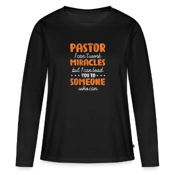 Pasteur - T-shirt manches longues Premium bio Femme - noir - Devant - Julia (174cm)