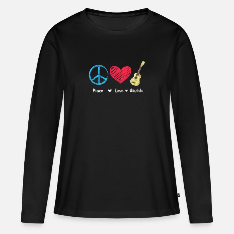 Ukulele - Women's Premium Organic Long Sleeve Shirt - black